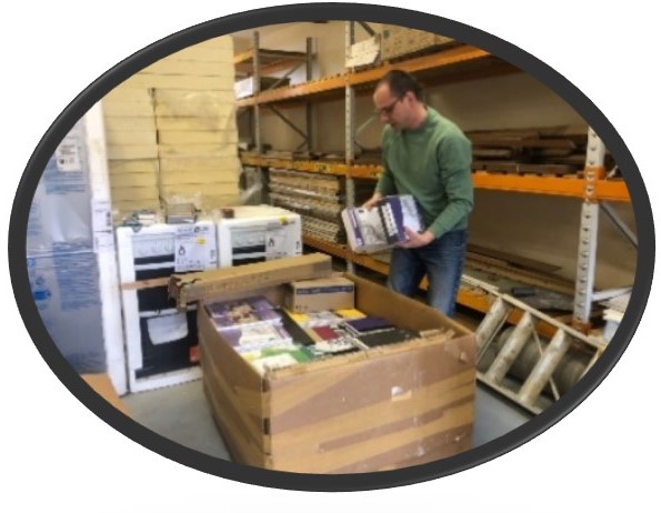 UK donors preparing shipment of professional art supplies from Daler-Rowney: Art Supplies & Manufacturer.