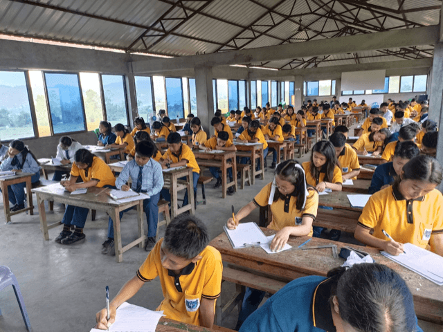 Students taking spring exams 2022.