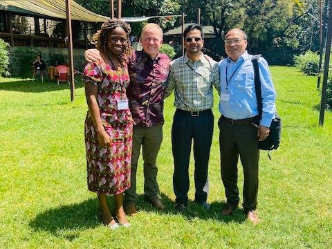 At the Disciple Nations Alliance Conference in Ethiopia with colleagues and the president of Wilberforce International Institute (from right to left).