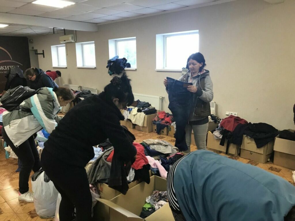 Clothing donations for winter necessities.
