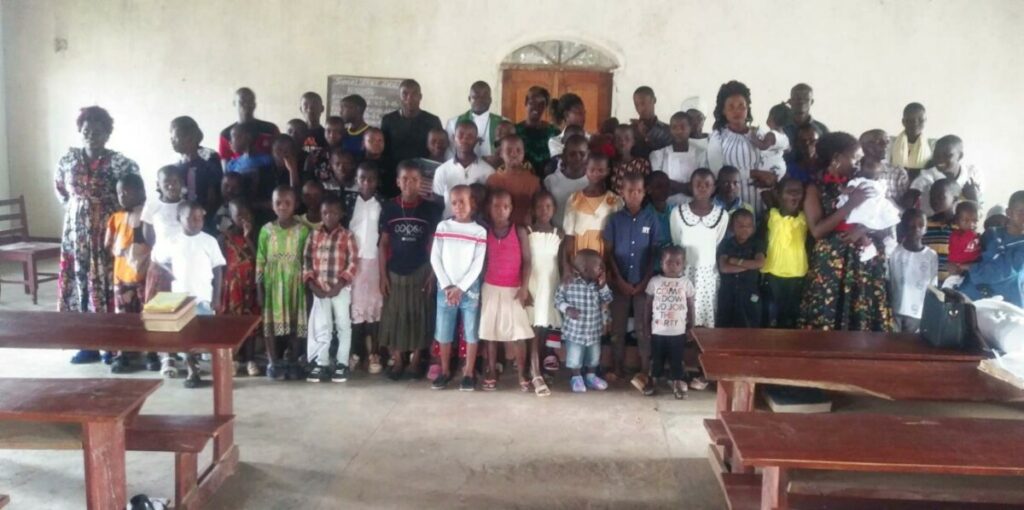 Children's church congregation.