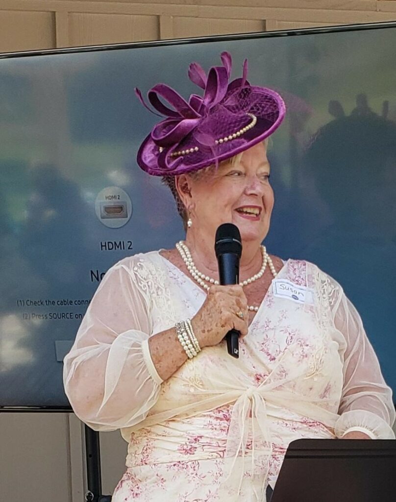 Pastor Susan giving a joyful message.