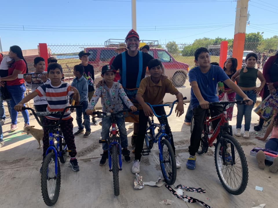Gifts of bikes for local children.