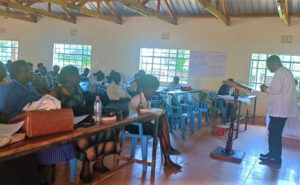 Bishop Wasonga training facilitators on the Bible and gender-based violence.