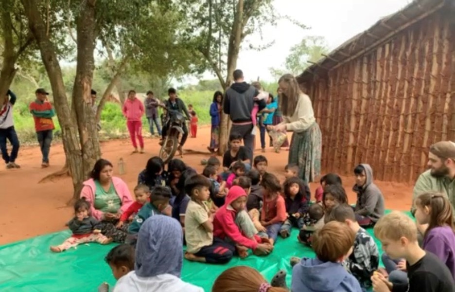 We traveled around 2.5 hours to a very remote village that was at least a day or two walk to a store.  The team sang songs in the local language and spent time with the children and families.