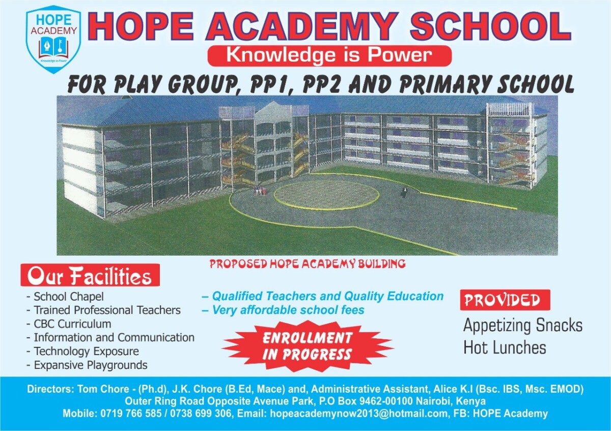 Hope Academy - proposed building poster 2
